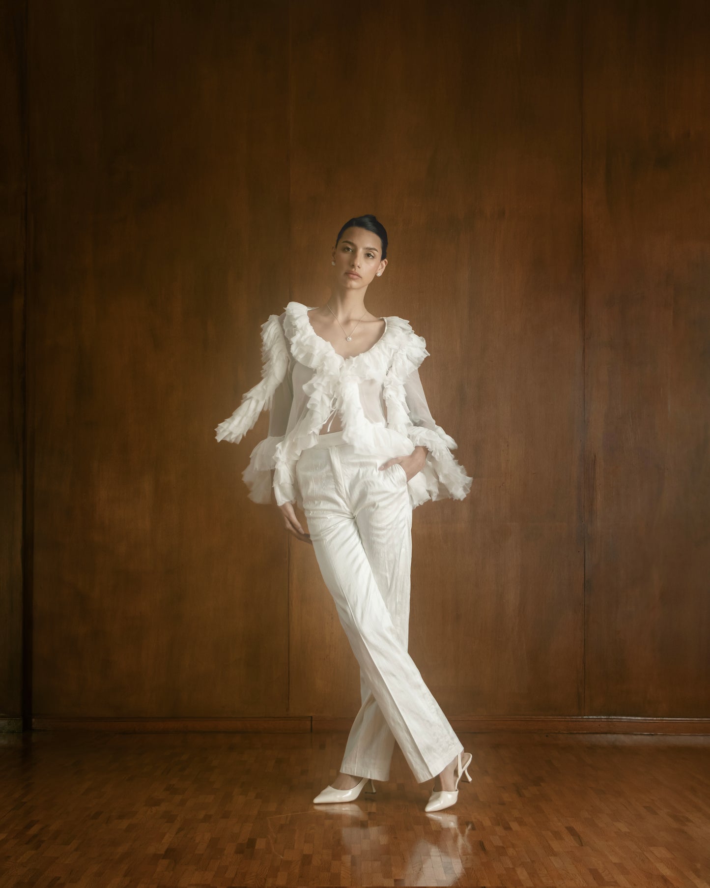 Pantalon Claudia ivoire