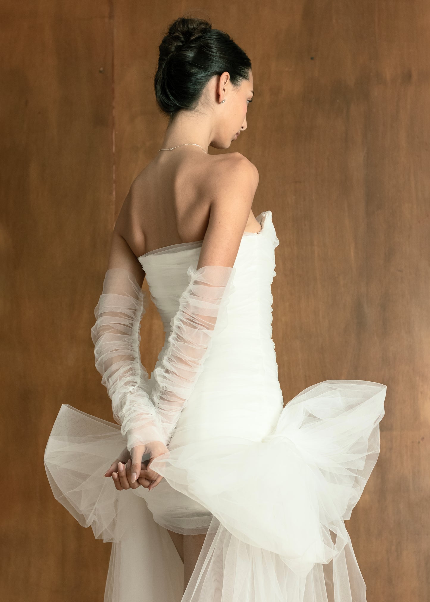 Pleated Tulle Sleeves