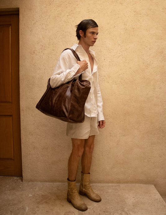 Travel Shopping Bag en Piel