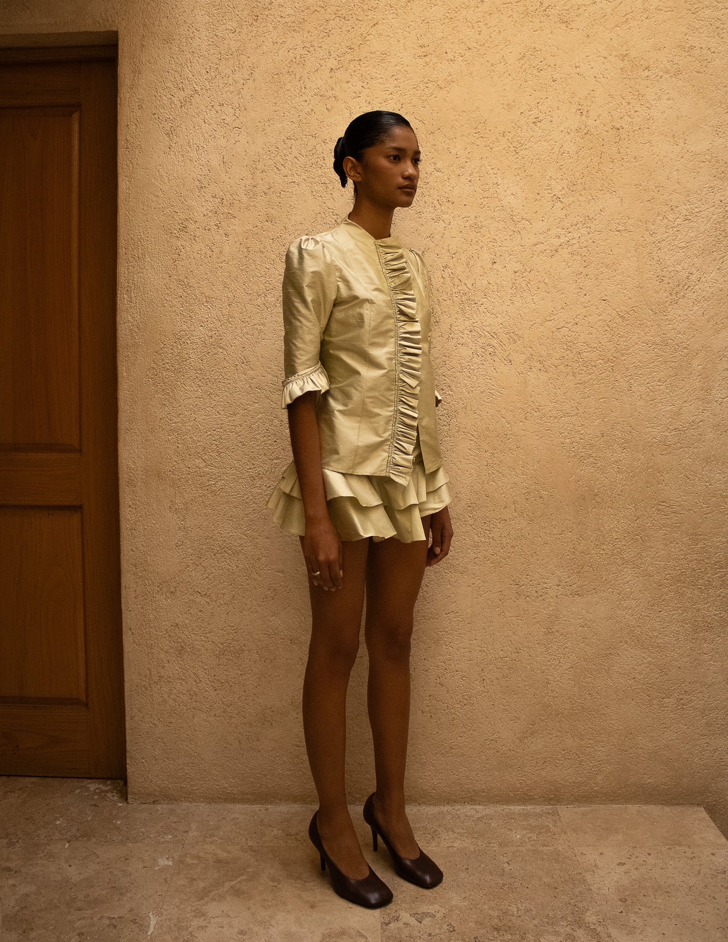 Mini-jupe en shantung