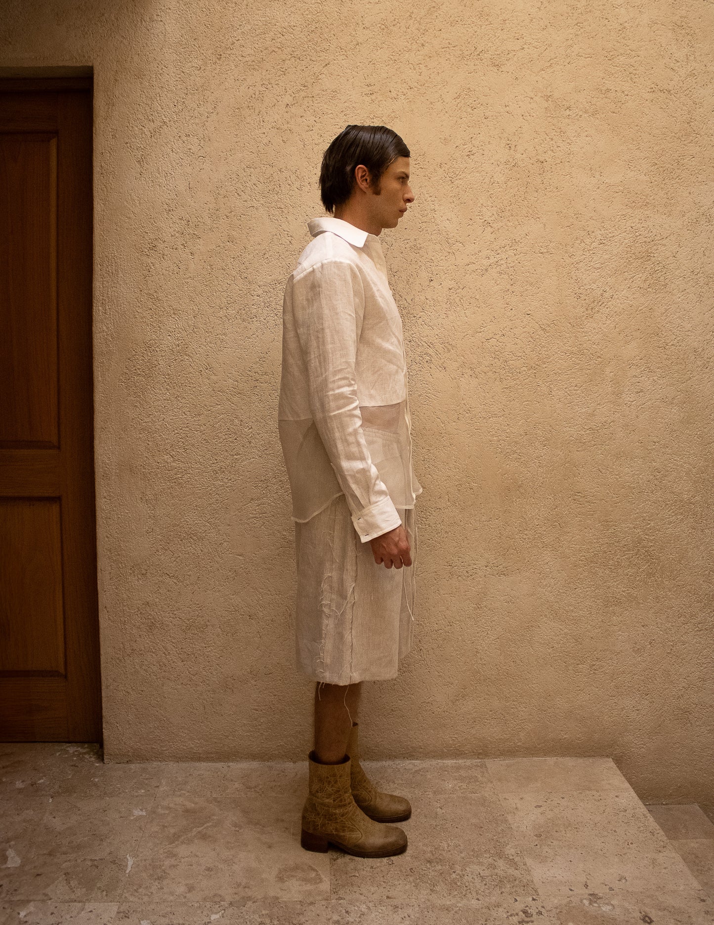 Men's Linen Shirt with Organza