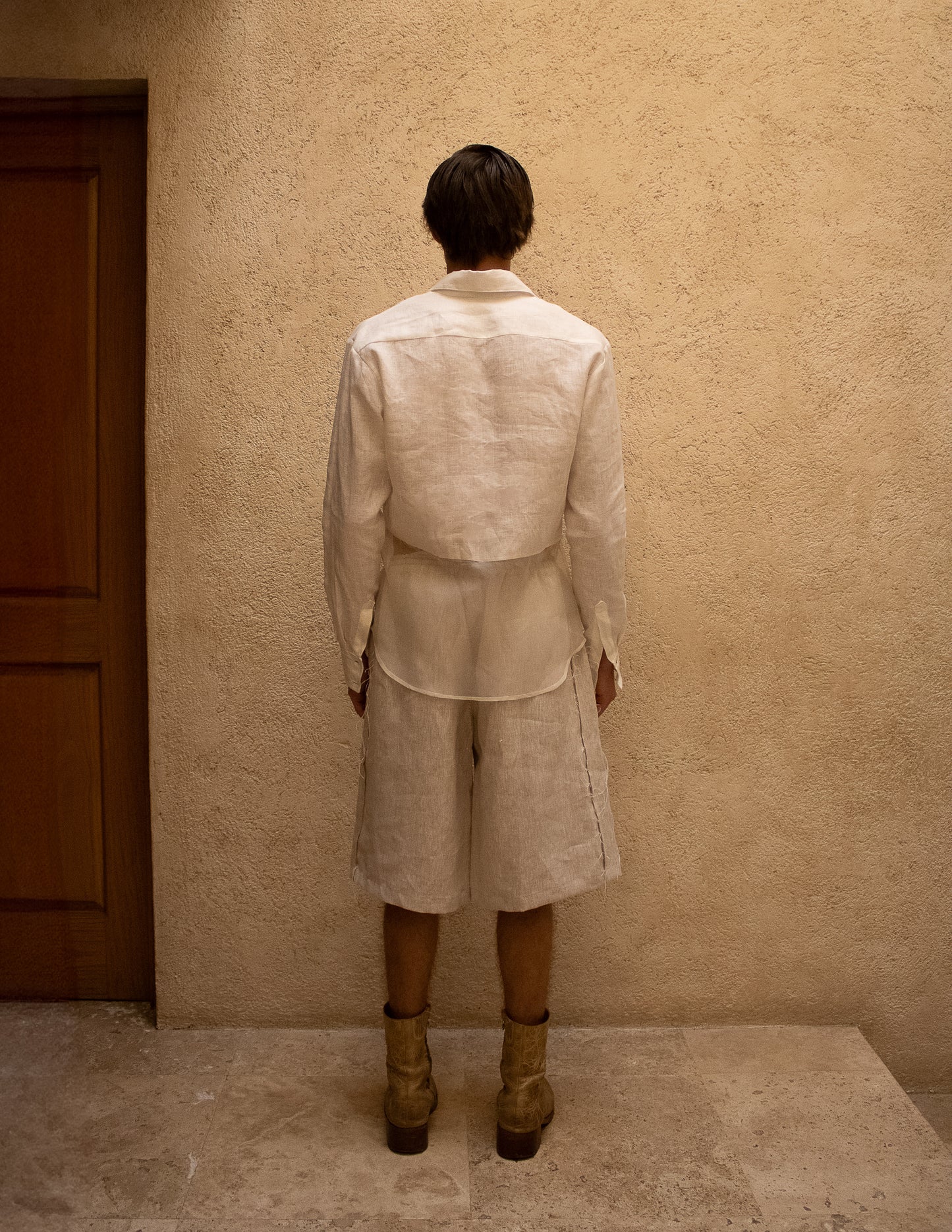 Men's Linen Shirt with Organza