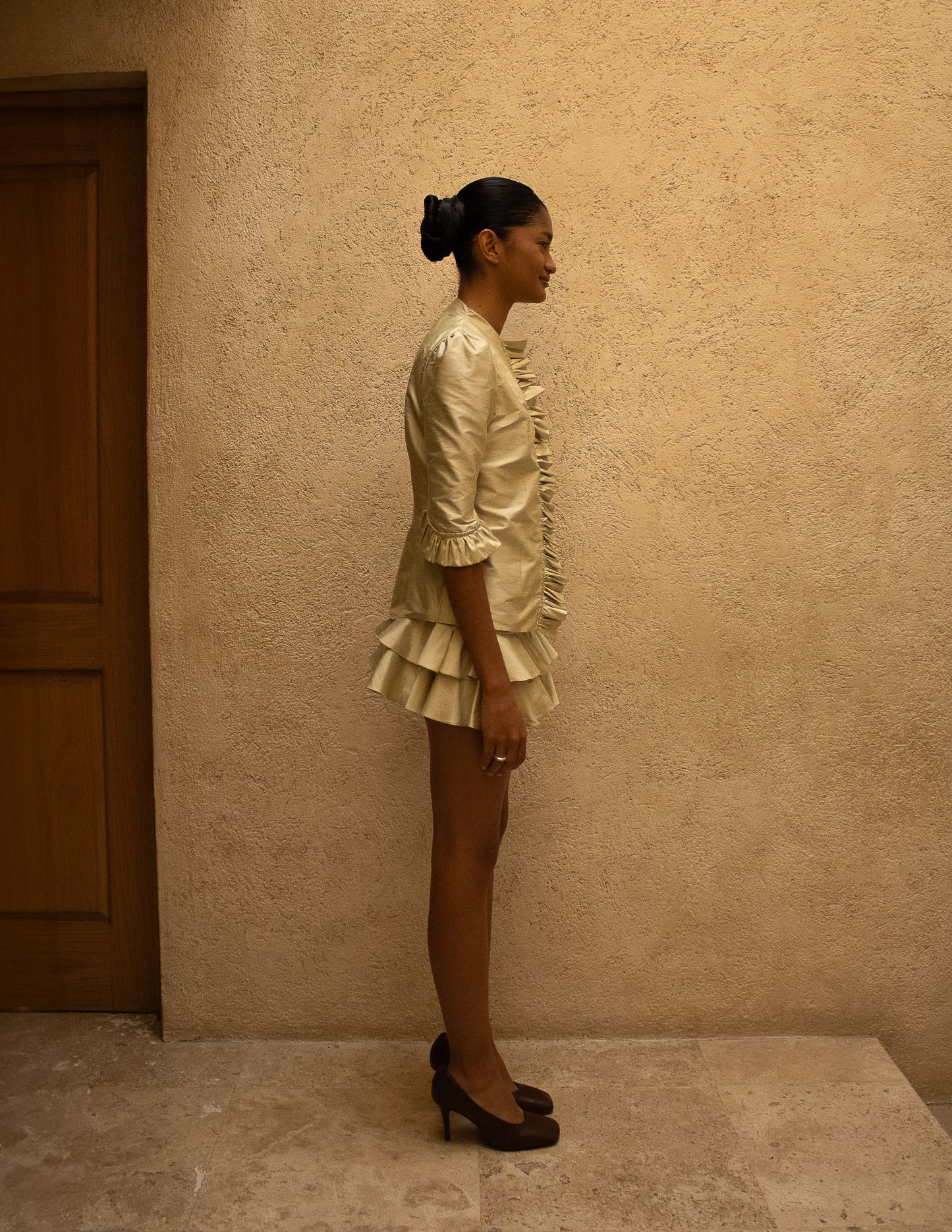 Mini-jupe en shantung