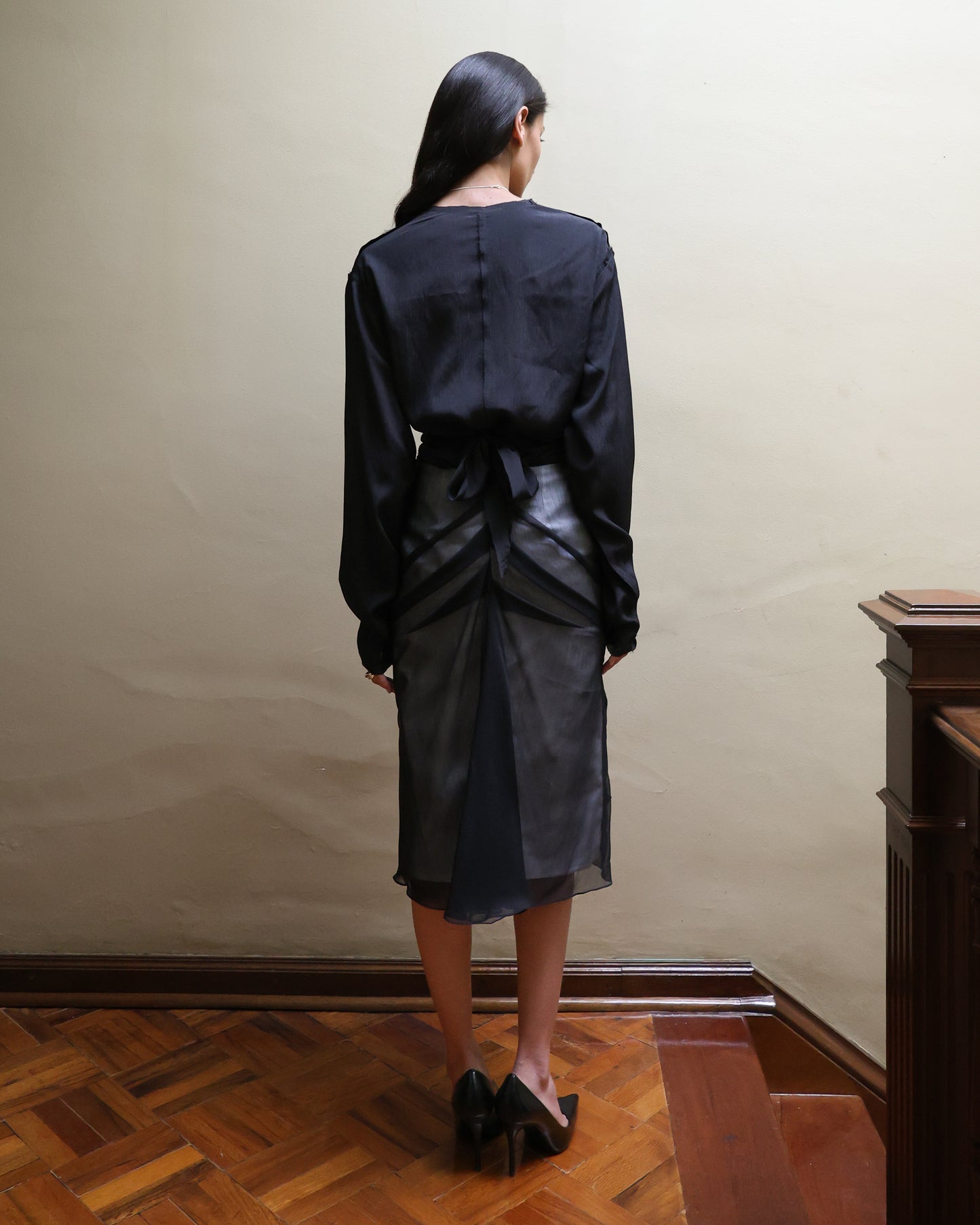 Falda de Chiffon drapeada