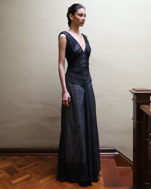 Vestido de Chiffon drapeado