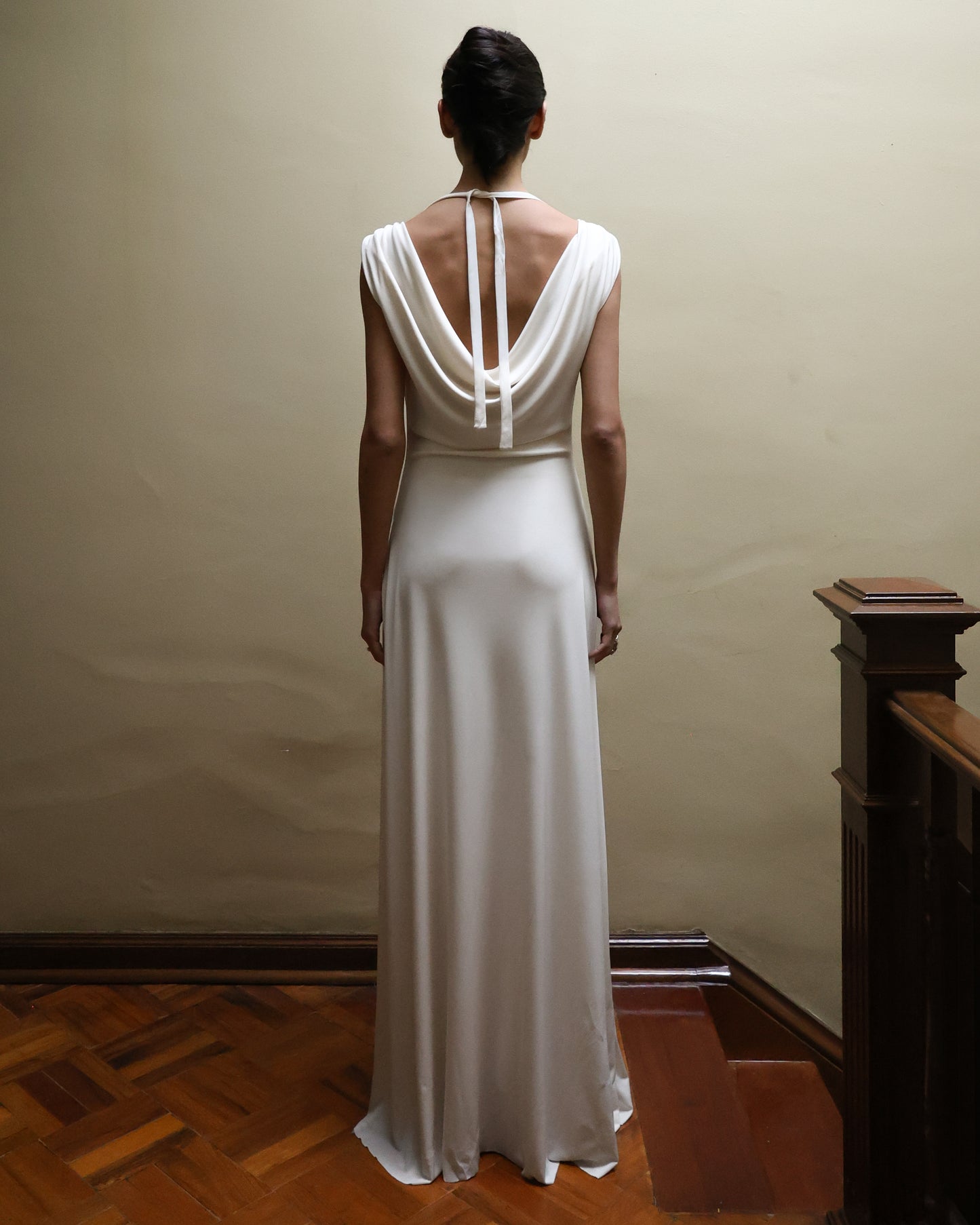 Vestido Drapeado de Seda