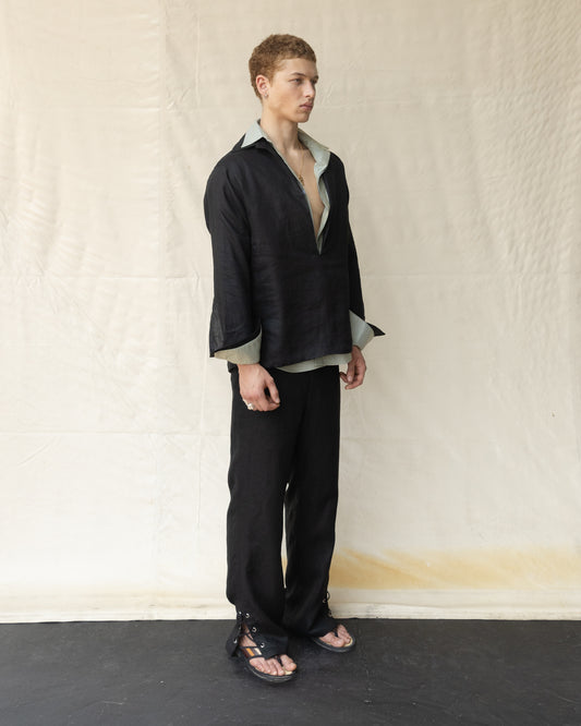 Camisa V-Neck de Lino