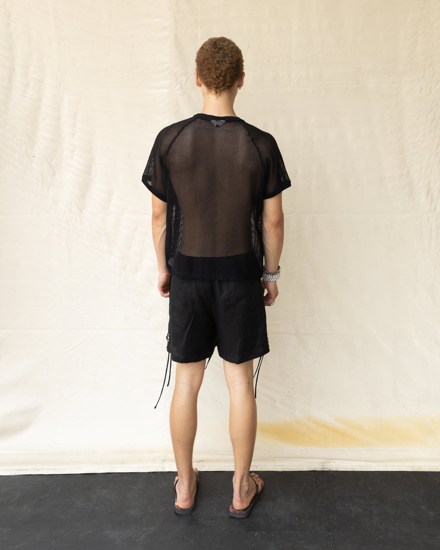 Shorts de Lino con Ojillos