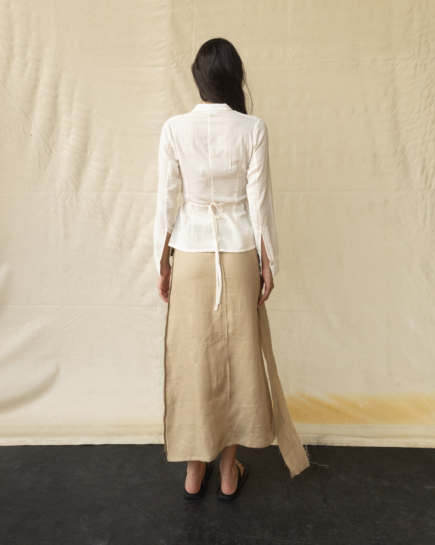 Falda Midi de Lino