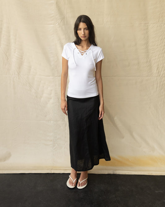 Falda Midi de Lino