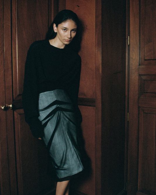 Falda de Chiffon drapeada