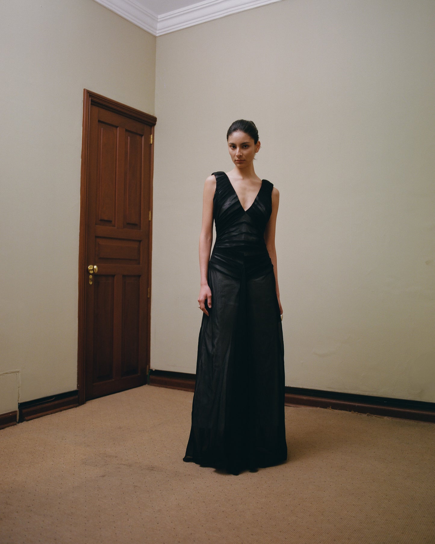 Vestido de Chiffon drapeado