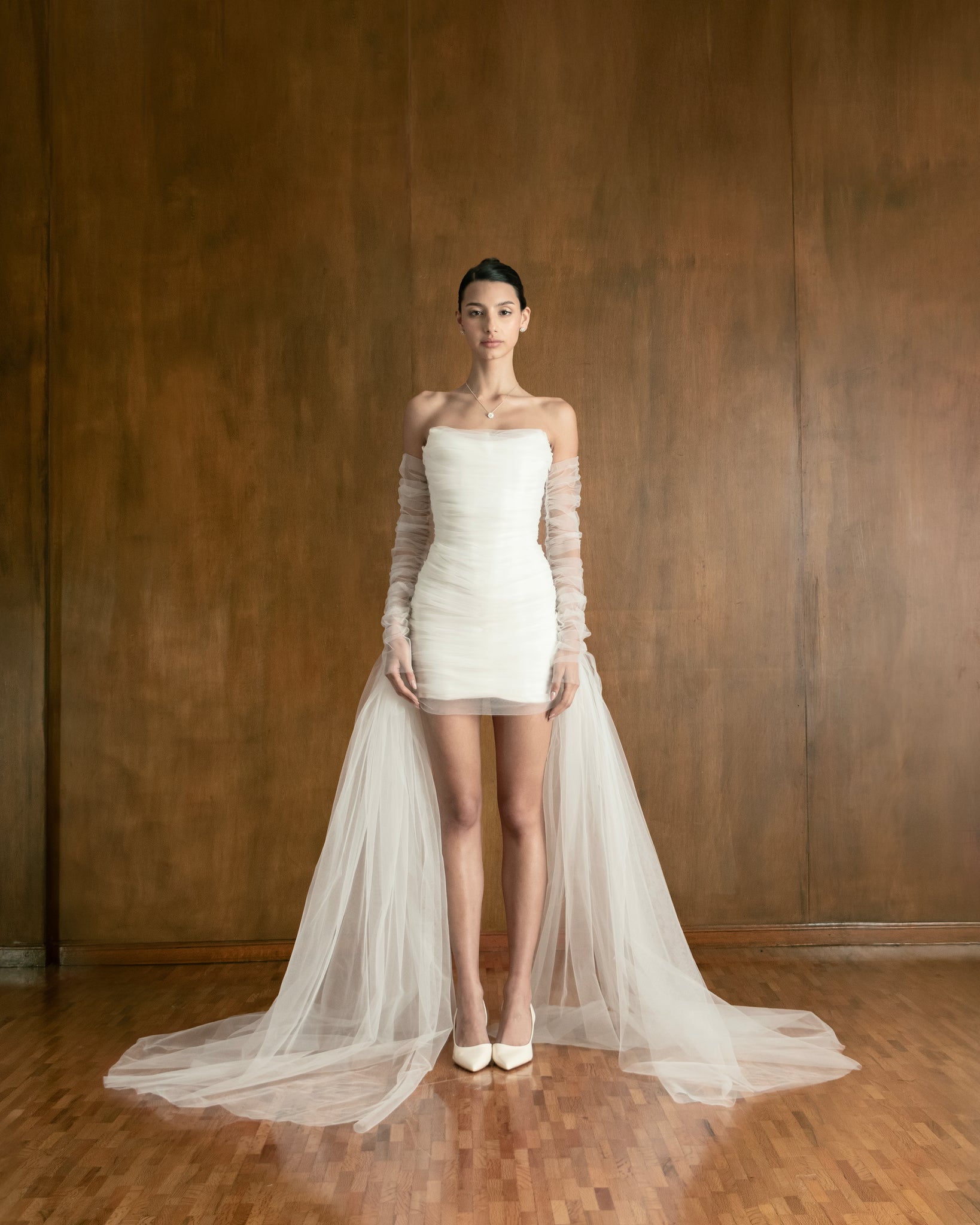 Manches en tulle plissé