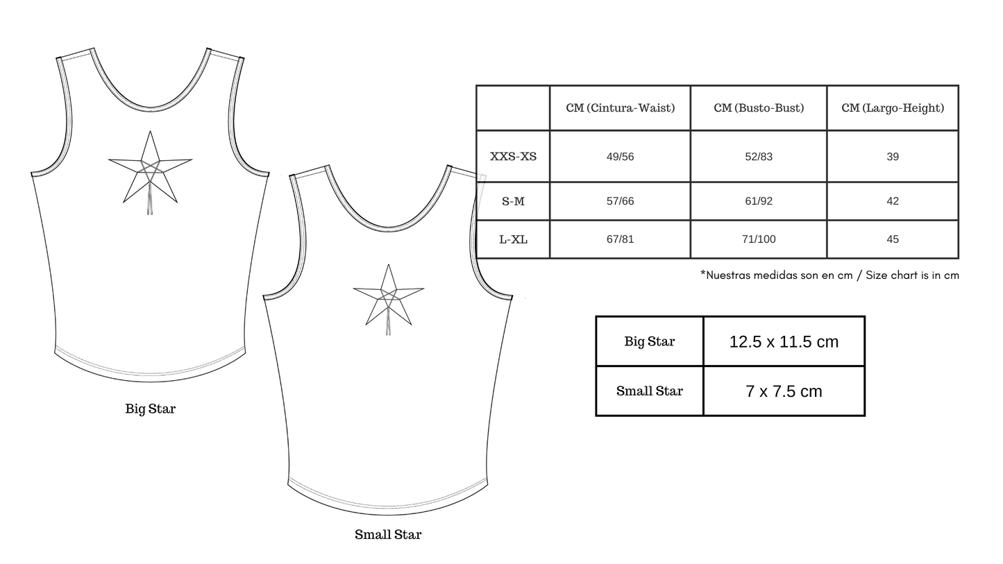 Pleated Star Tank Top in White