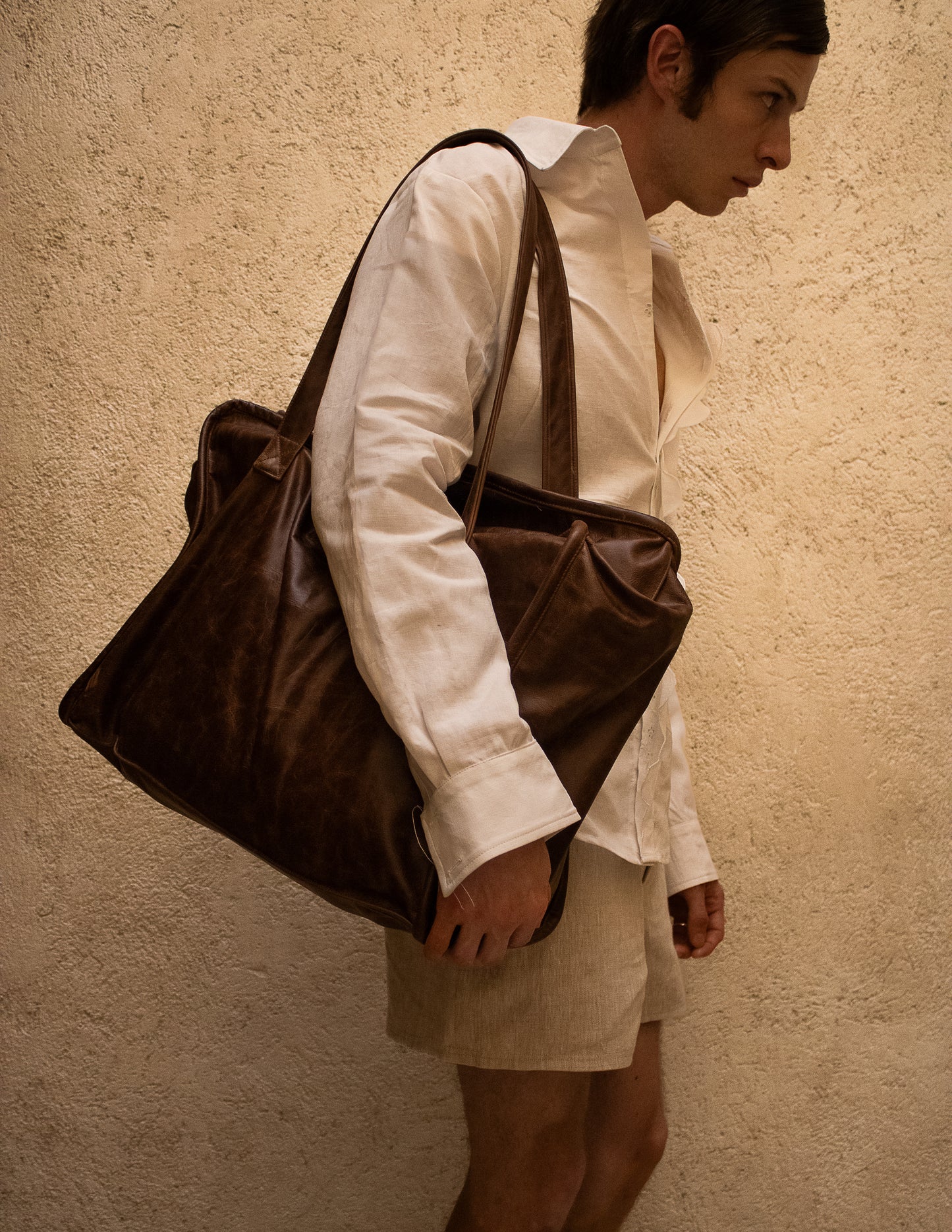 Travel Shopping Bag en Piel