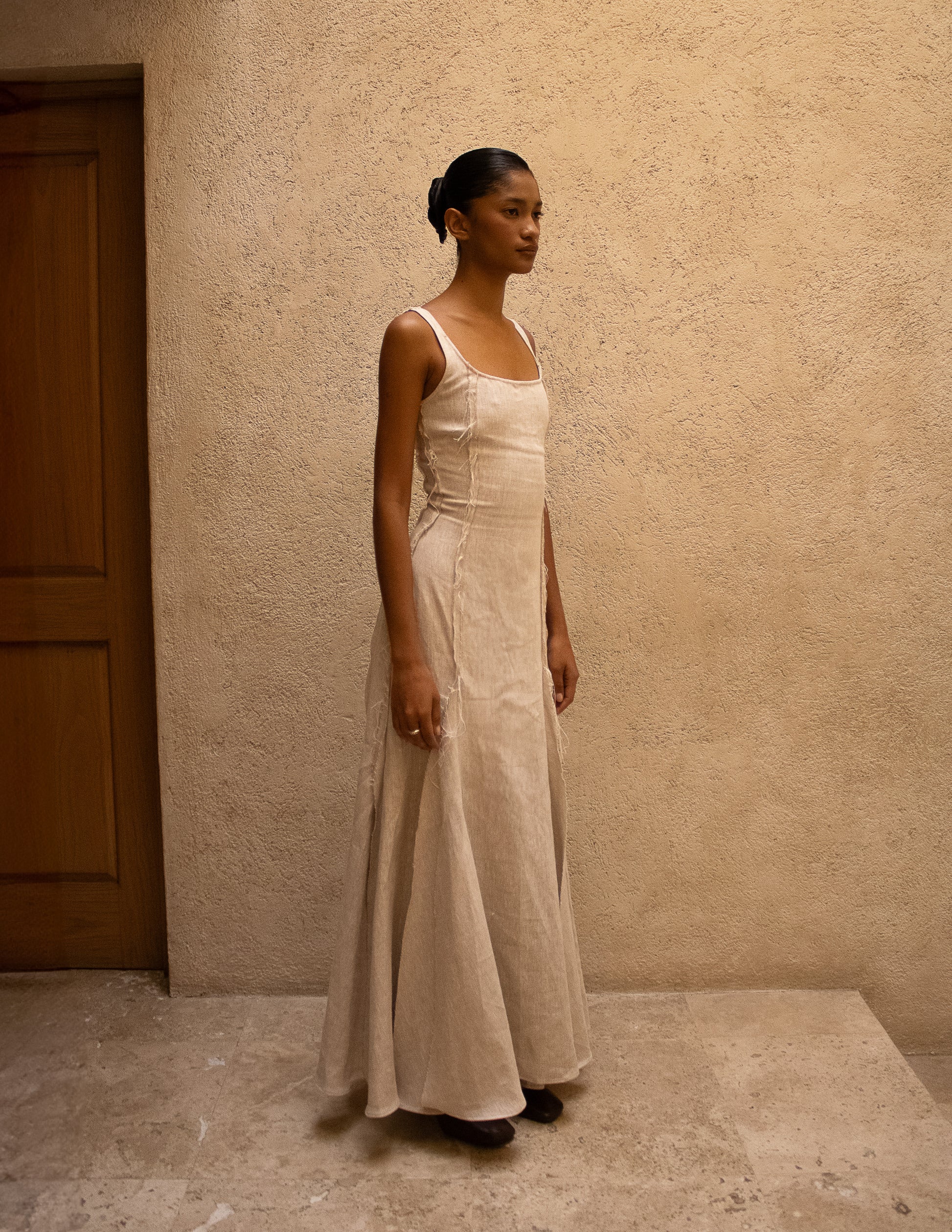 beige linen dress Timeless Oatmeal Linen Midi Dress | Trendy Women's Dresses