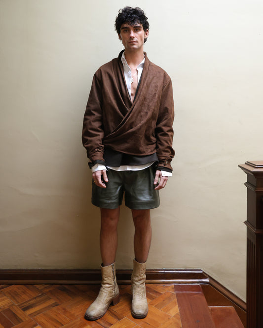 Chamarra Cruzada de Gamuza