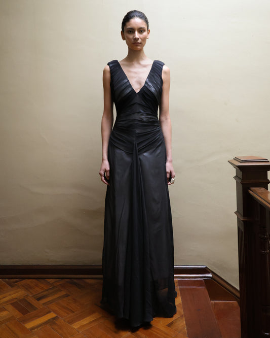 Vestido de Chiffon drapeado