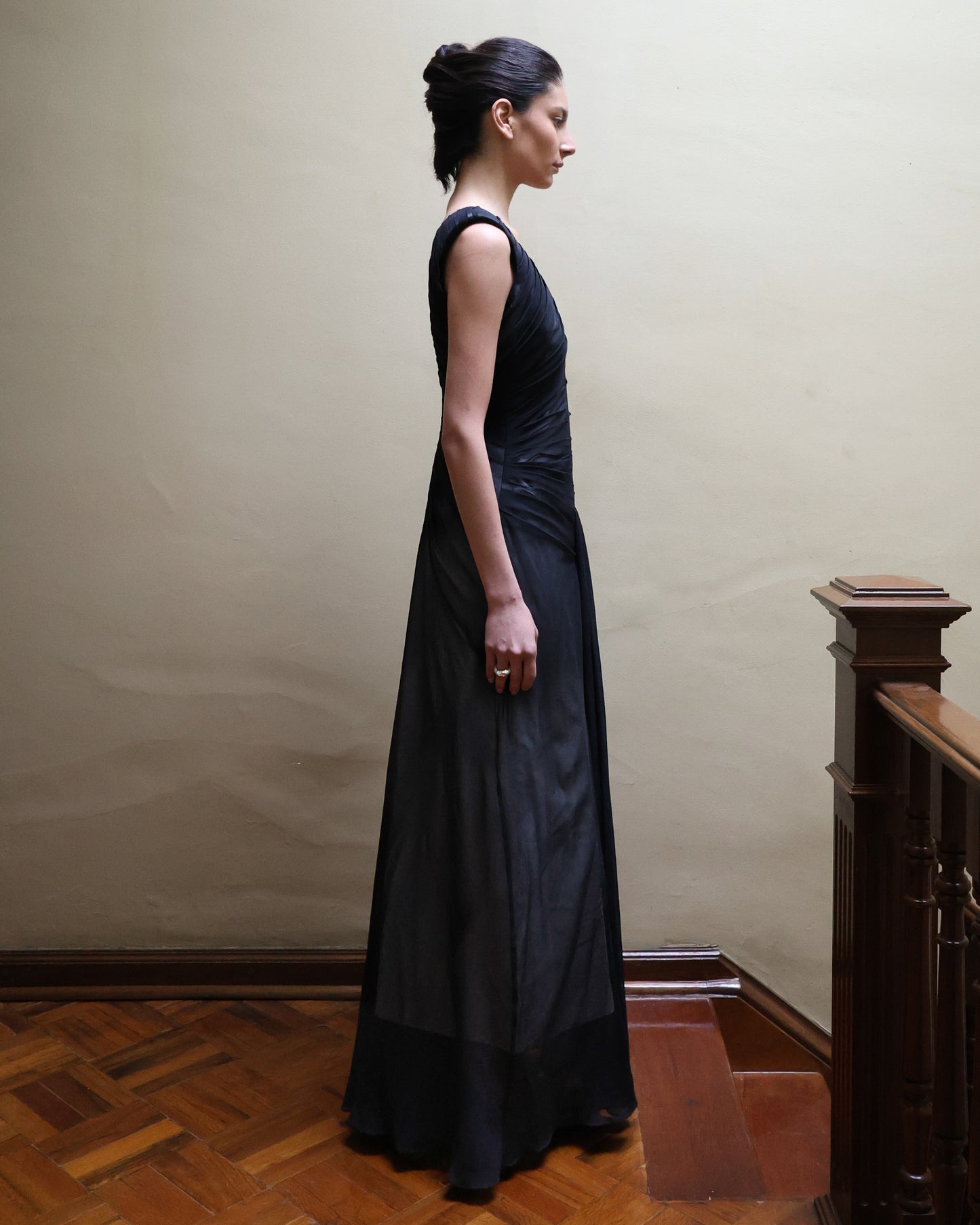 Vestido de Chiffon drapeado