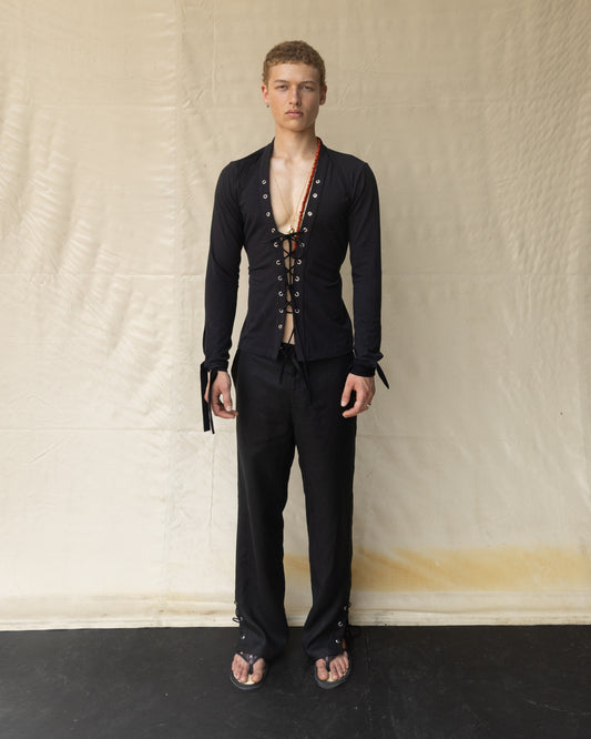 Camisa Jersey con ojillos