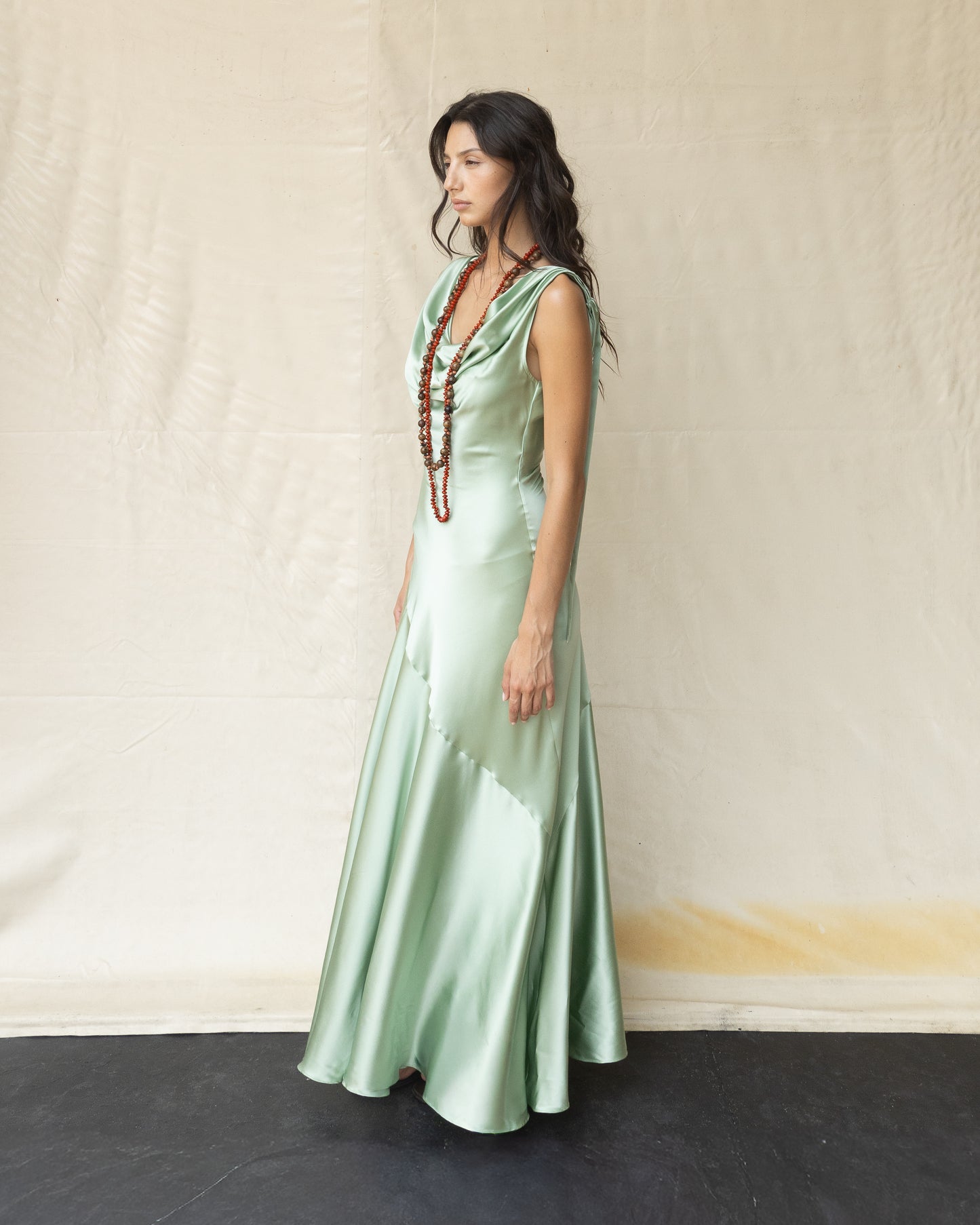 Vestido Drapeado Largo