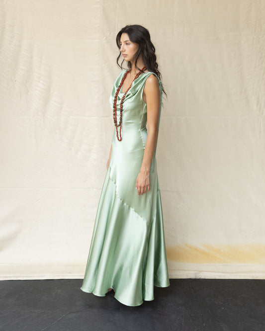 Vestido Drapeado Largo