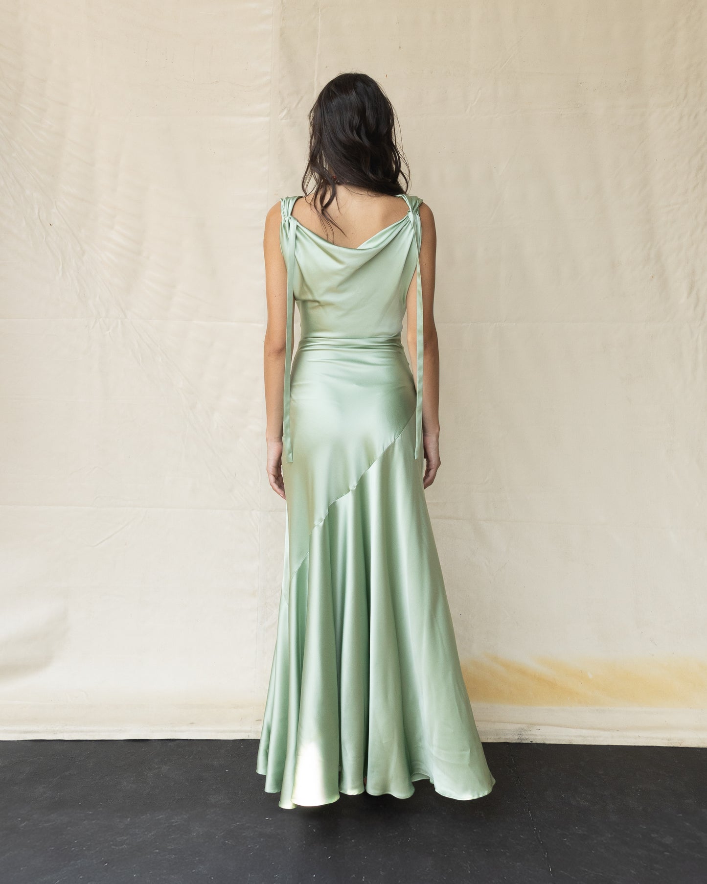 Vestido Drapeado Largo