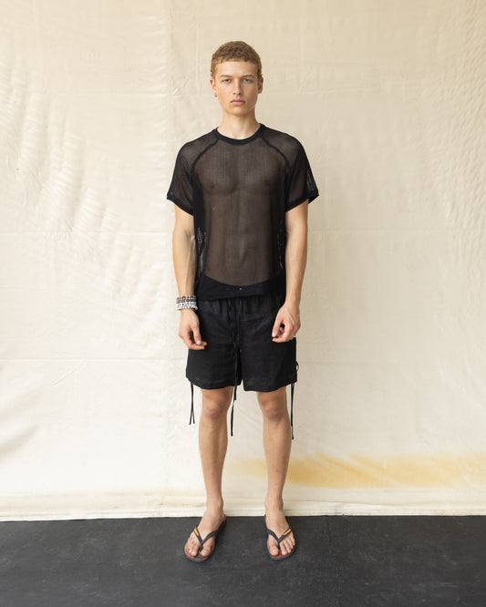 Linen Shorts with Eyelets