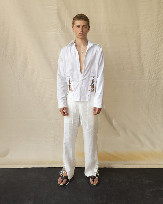 Pantalón Cairo de Lino con Ojillos Hombre