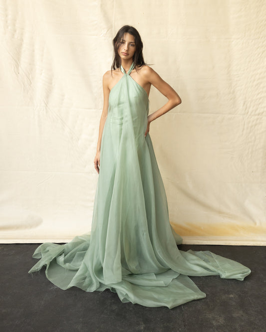 Vestido Halter de Organza