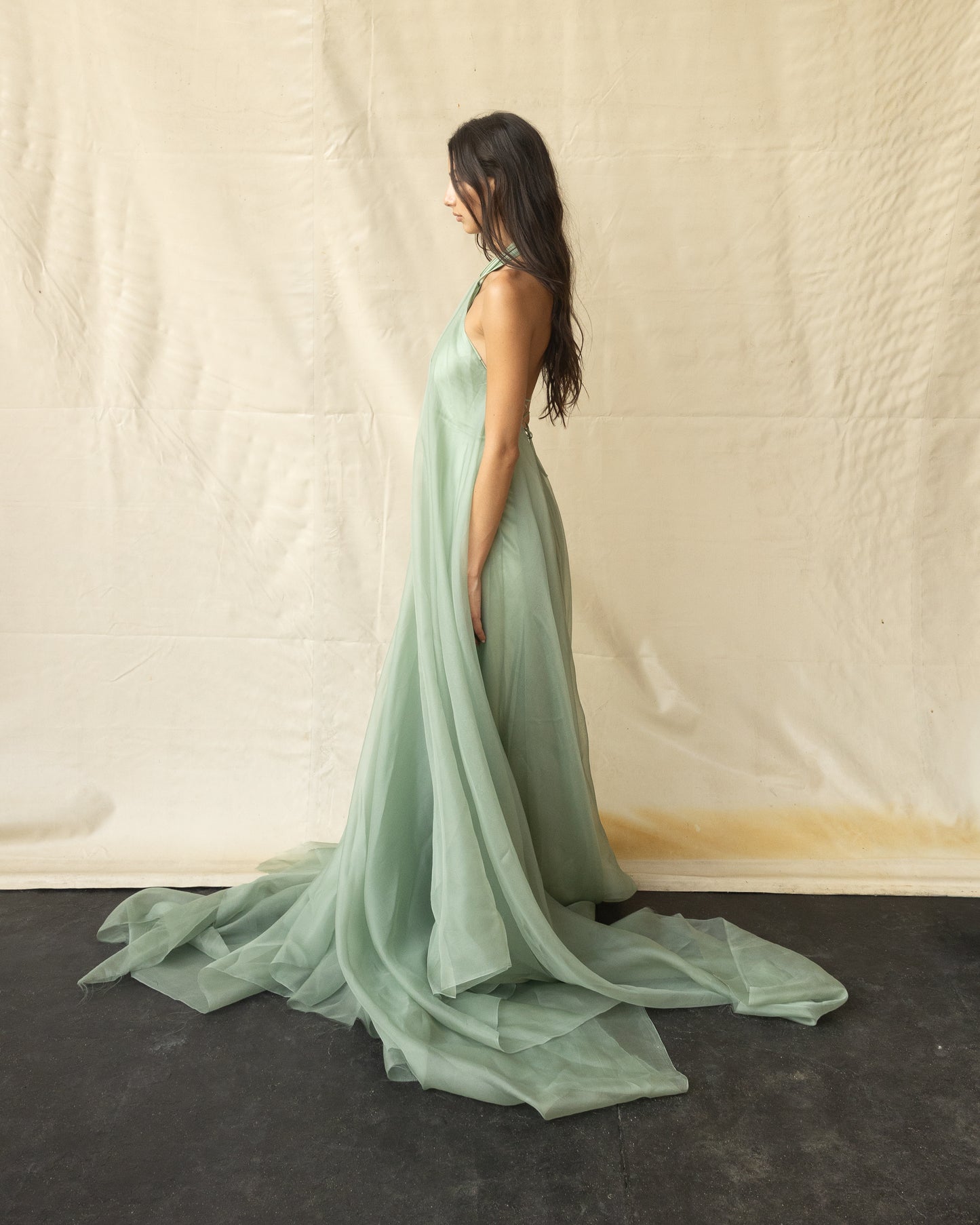 Vestido Halter de Organza