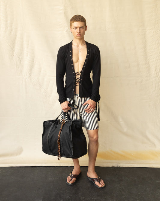 Travel Bag de Lino y Piel