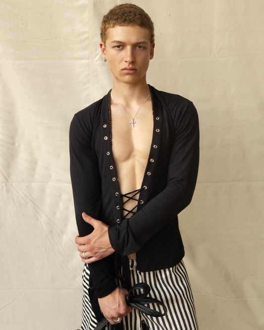 Camisa Jersey con ojillos