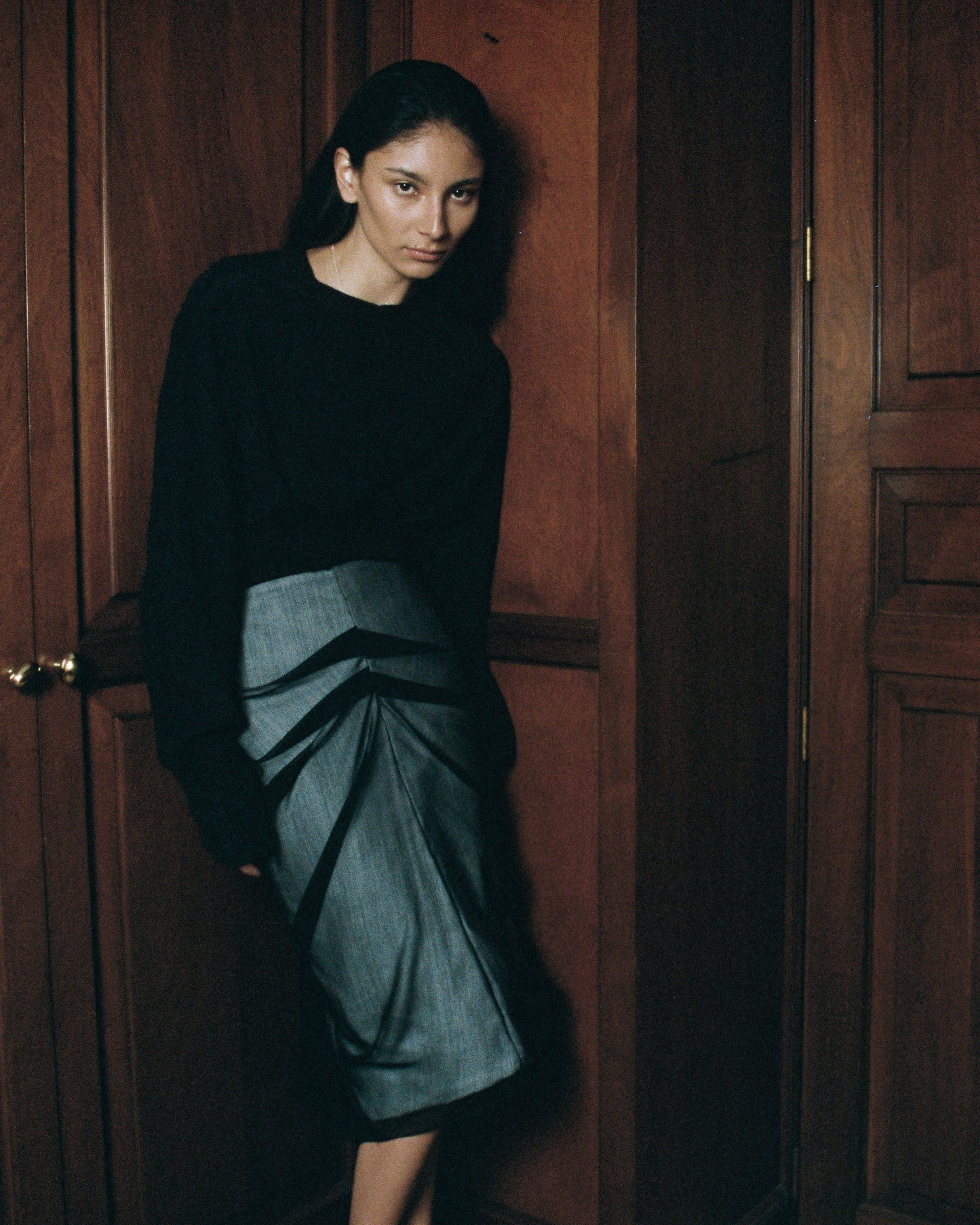 Falda de Chiffon drapeada